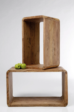 AUTHENTICO CUBE RECTANGULAR - Rectangular wooden coffee table by KARE Design - view 3